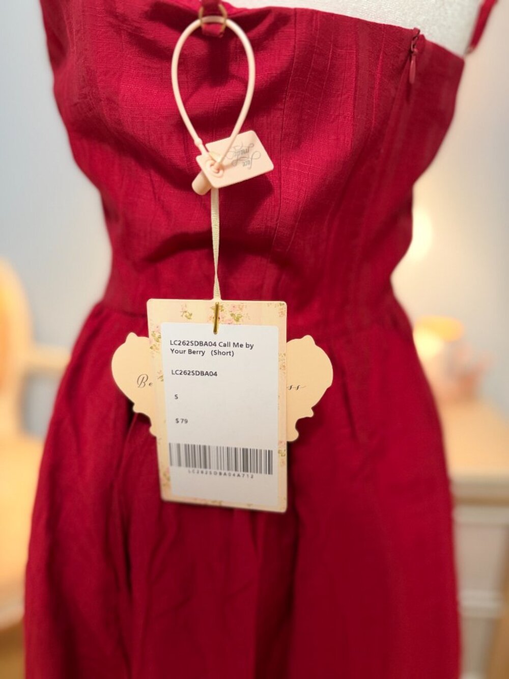 Lacemade Call Me By Your Berry Red Dress, S, New w/Tags - Picture 4 of 7